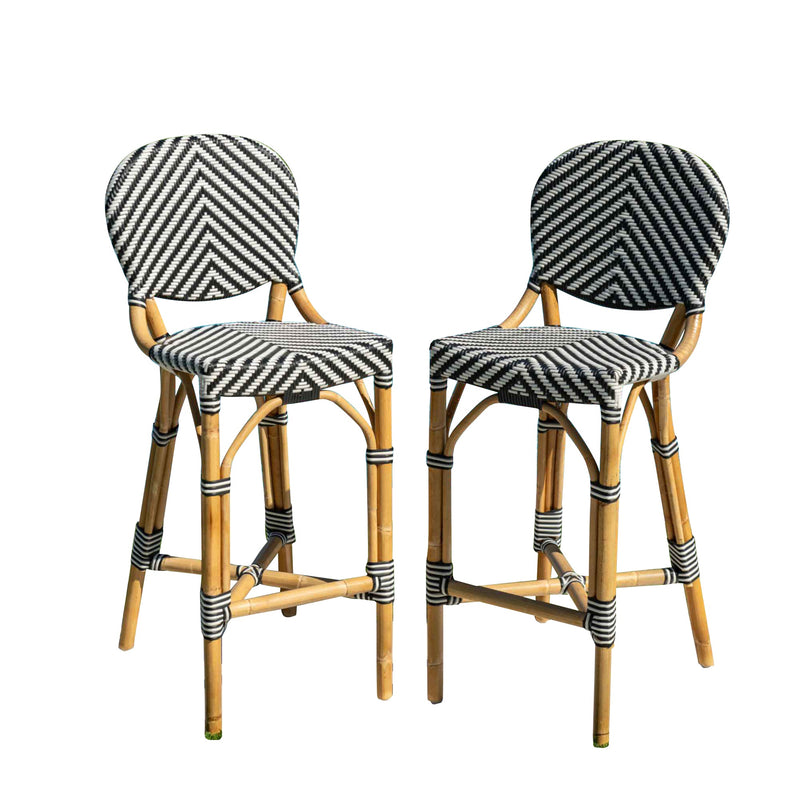 Panama Jack Nerea Bar Stools, Set of 2, Natural Rattan Frame