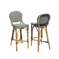 Panama Jack Nerea Counter Stools, Set of 2, Natural Rattan Frame