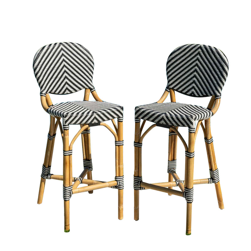 Panama Jack Nerea Counter Stools, Set of 2, Natural Rattan Frame