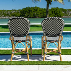 Panama Jack Nerea Side Chair, Rattan Frame Indoor Sunroom Seating