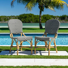 Panama Jack Nerea Side Chair, Rattan Frame Indoor Sunroom Seating