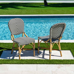 Panama Jack Nerea Side Chair, Rattan Frame Indoor Sunroom Seating