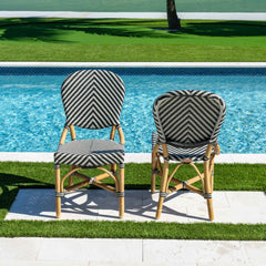 Panama Jack Nerea Side Chair, Rattan Frame Indoor Sunroom Seating