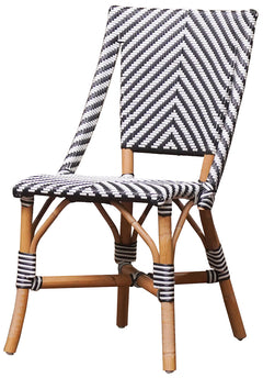 Panama Jack Paige Side Chairs, Black-and-White Synthetic Weave