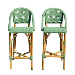 Panama Jack Chloe Bar Stools, Set of 2, Natural Rattan Frame