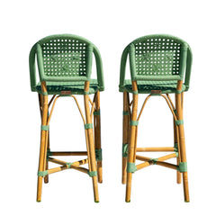 Panama Jack Chloe Counter Stools, Set of 2, Natural Rattan Frame