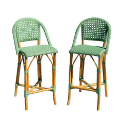 Panama Jack Chloe Counter Stools, Set of 2, Natural Rattan Frame