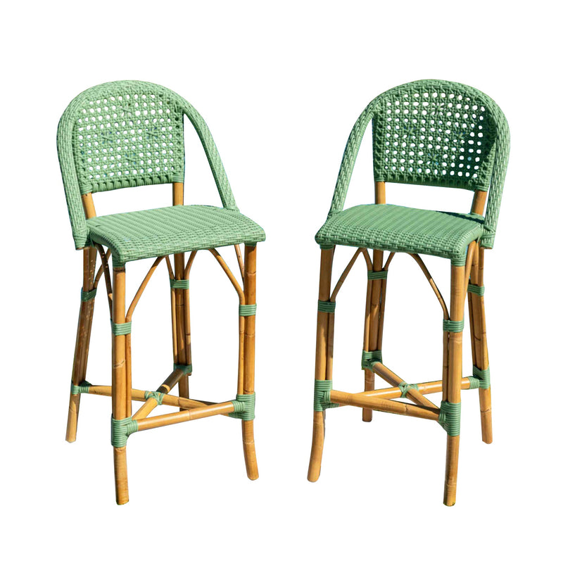 Panama Jack Chloe Counter Stools, Set of 2, Natural Rattan Frame