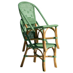 Panama Jack Chloe Side Chair Natural Rattan Frame Green Weave
