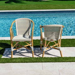 Panama Jack Barina Bistro Armchairs, Natural Rattan Frame