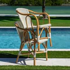 Panama Jack Barina Bistro Armchairs, Natural Rattan Frame