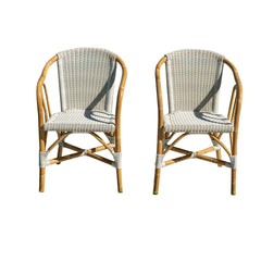 Panama Jack Barina Bistro Armchairs, Natural Rattan Frame