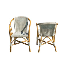 Panama Jack Barina Bistro Armchairs, Natural Rattan Frame