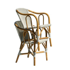 Panama Jack Barina Bistro Armchairs, Natural Rattan Frame