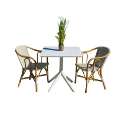 Panama Jack Barina Bistro Armchairs, Natural Rattan Frame