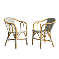 Panama Jack Barina Bistro Armchairs, Natural Rattan Frame