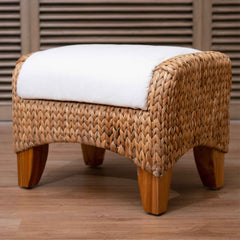 Panama Jack Amelia Ottoman, Natural Seagrass Frame Accent