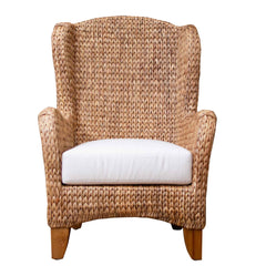 Panama Jack Amelia Wing Chair, Natural Seagrass Frame for Living Room