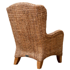 Panama Jack Amelia Wing Chair, Natural Seagrass Frame for Living Room