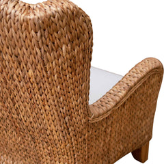 Panama Jack Amelia Wing Chair, Natural Seagrass Frame for Living Room