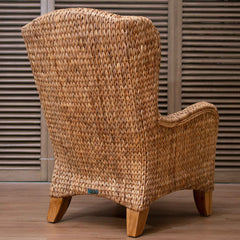 Panama Jack Amelia Wing Chair, Natural Seagrass Frame for Living Room