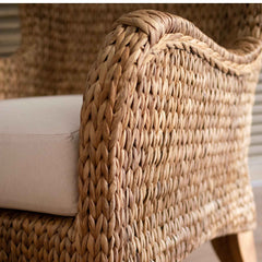 Panama Jack Amelia Wing Chair, Natural Seagrass Frame for Living Room