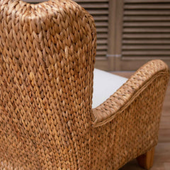 Panama Jack Amelia Wing Chair, Natural Seagrass Frame for Living Room