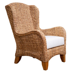 Panama Jack Amelia Wing Chair, Natural Seagrass Frame for Living Room