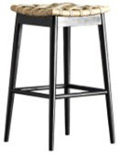 Panama Jack Java Backless Barstool Set of 2, Black Wood Frame