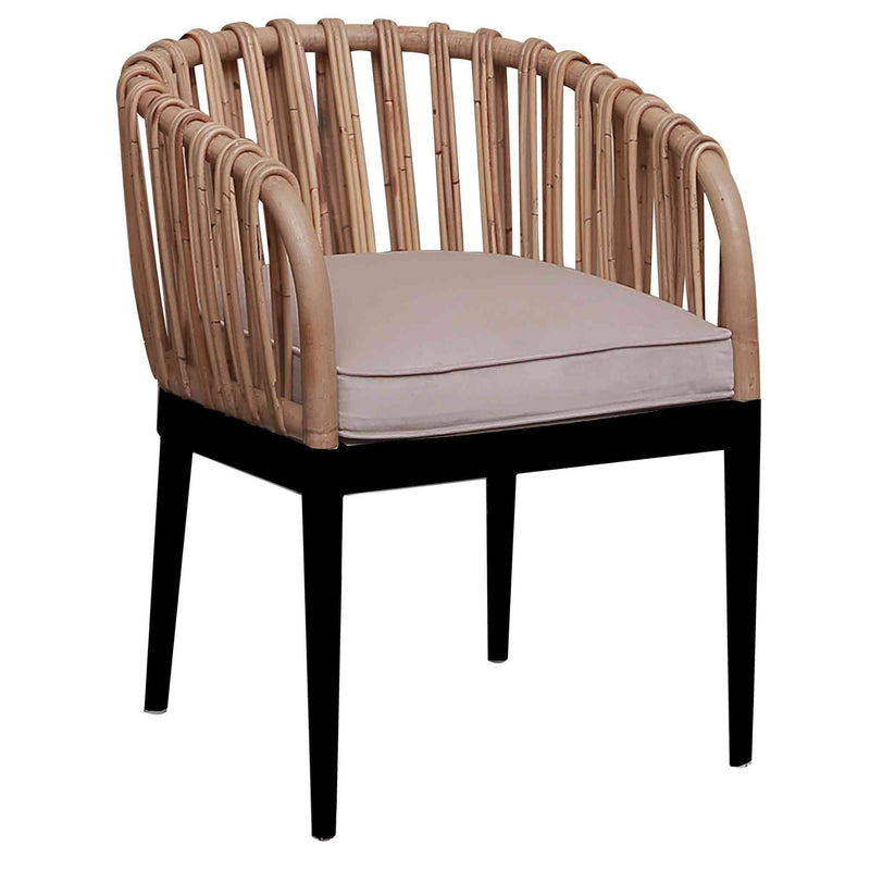 Panama Jack Java Dining Chair, Natural Pencil Rattan Accent