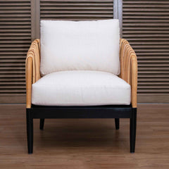 Panama Jack Java Lounge Chair with Beige Cushion for Sunroom