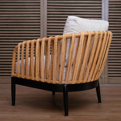Panama Jack Java Lounge Chair with Beige Cushion for Sunroom