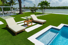 Panama Jack Bali Teak Chaise Lounge with Cushion for Outdoor Patio