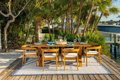 Panama Jack Bali Teak 7-Piece Rectangular Dining Table, Grade A Teak