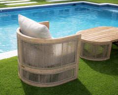 Panama Jack Cabo Lounge Chair, Acacia-Wrapped Aluminum Frame