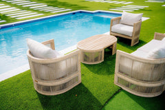 Panama Jack Cabo Lounge Chair, Acacia-Wrapped Aluminum Frame