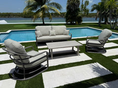 Panama Jack Dove 4-Piece Seating Set - Outdoor Aluminum Frame