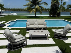 Panama Jack Dove 4-Piece Seating Set - Outdoor Aluminum Frame