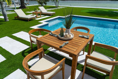 Panama Jack Bali Teak 5-Piece Square Dining Set with Cushions, Grade A