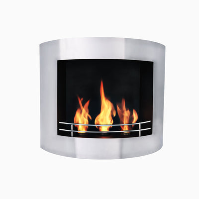 12,000 BTU Stainless Steel Wall-Mount Fireplace - Brushed Fascia