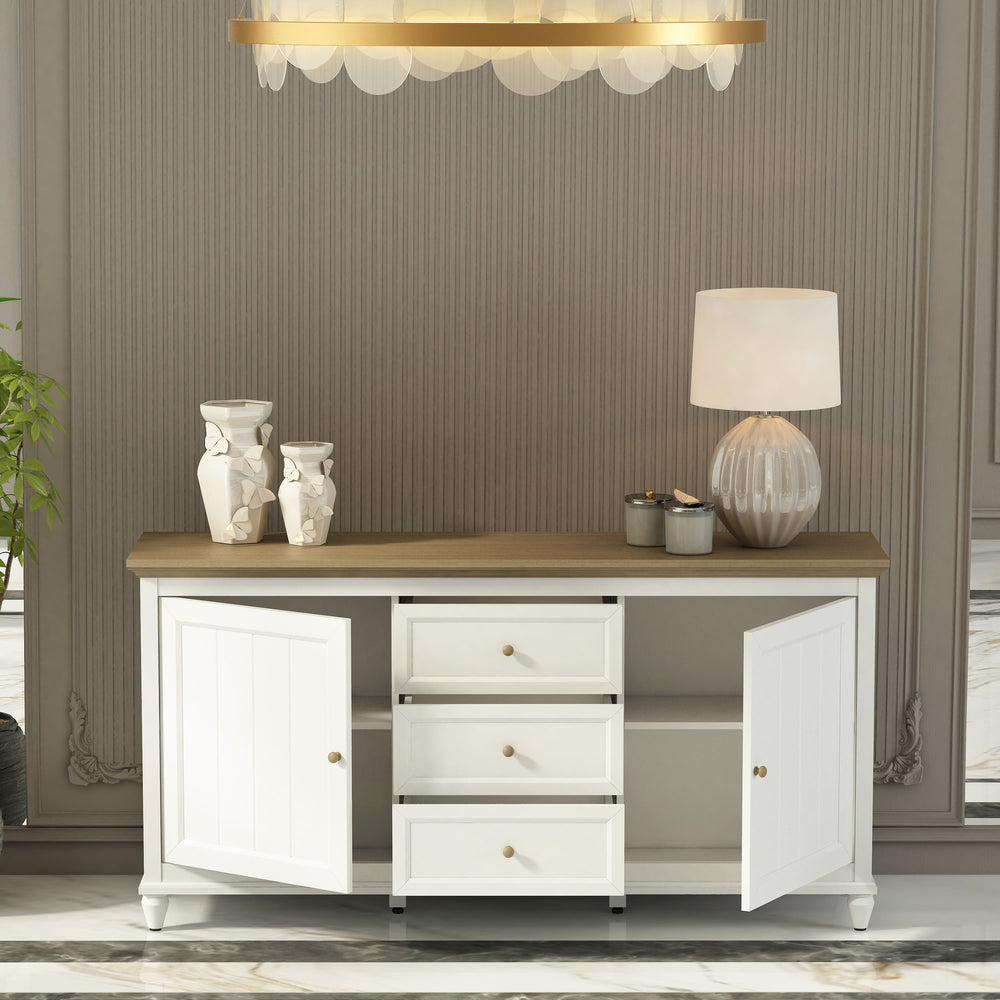 Chenon Sideboard - White & Brown - image 3
