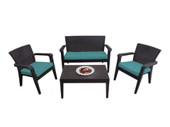 Alaska 4-Piece Seating Set with Cushions-Brown — Teal