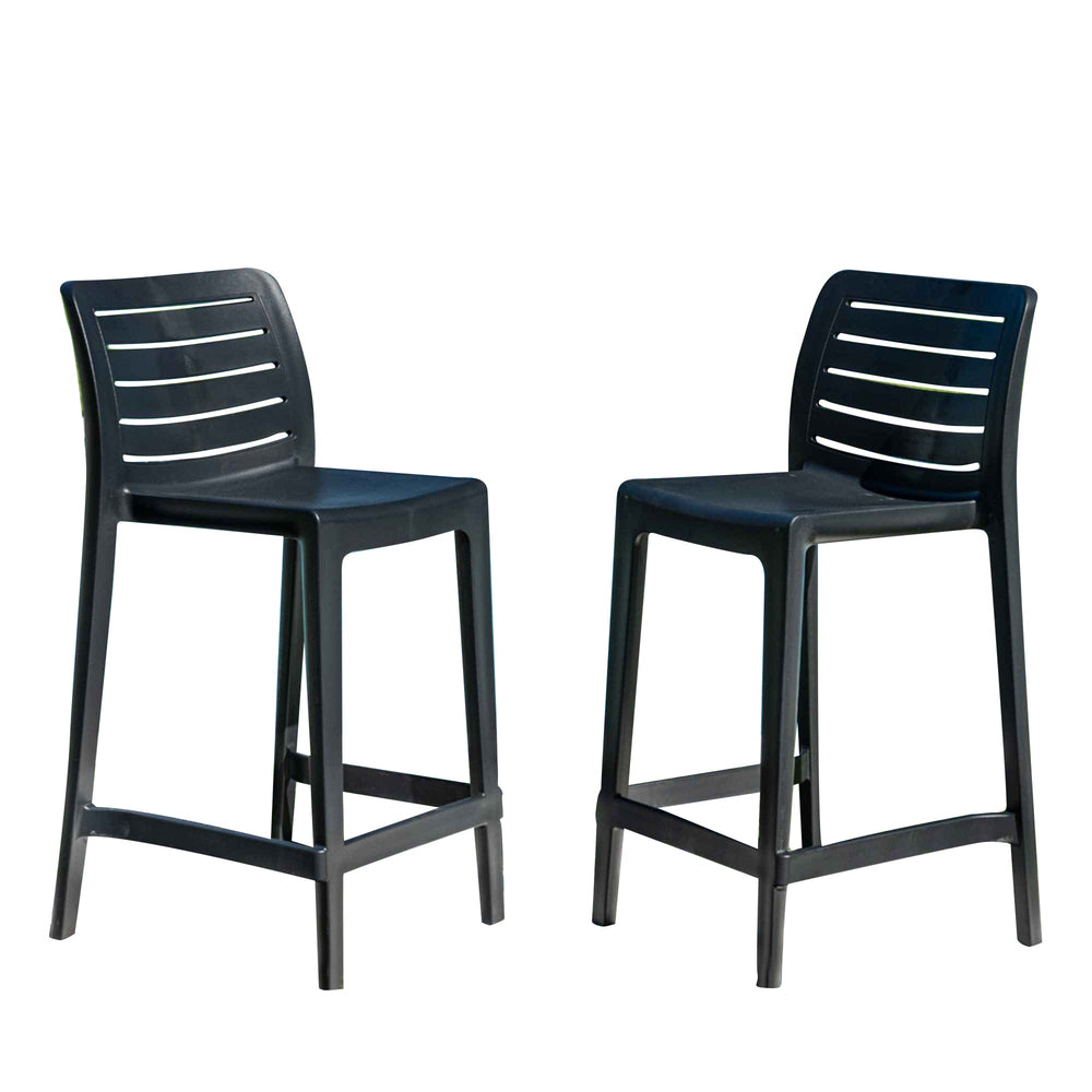 Leva Set of 2 Barstools - Anthracite - image 2