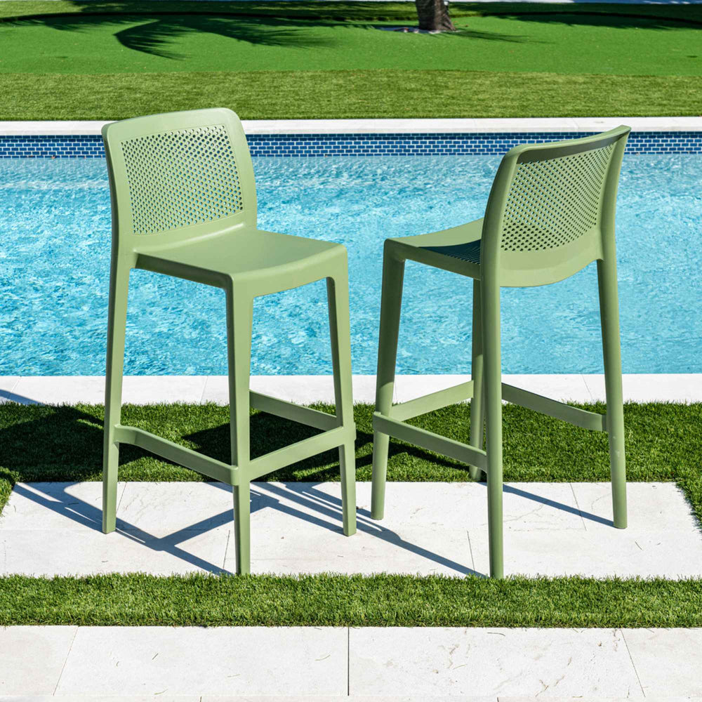 Lisa Set of 2 Barstools - Green - image 3
