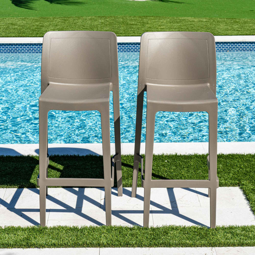 Luna Set of 2 Barstools - Cappuccino - image 3