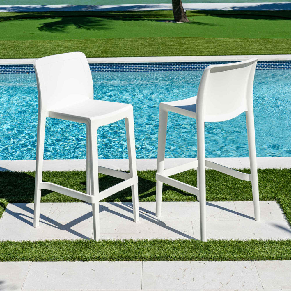 Luna Set of 2 Barstools - White - image 3
