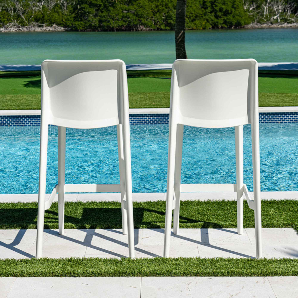 Luna Set of 2 Barstools - White - image 4