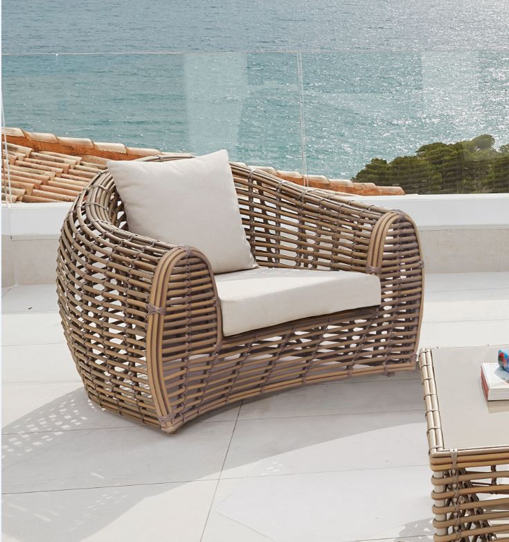 Ruby Armchair Outdoor Patio Armchair with Sunbrella Cushion