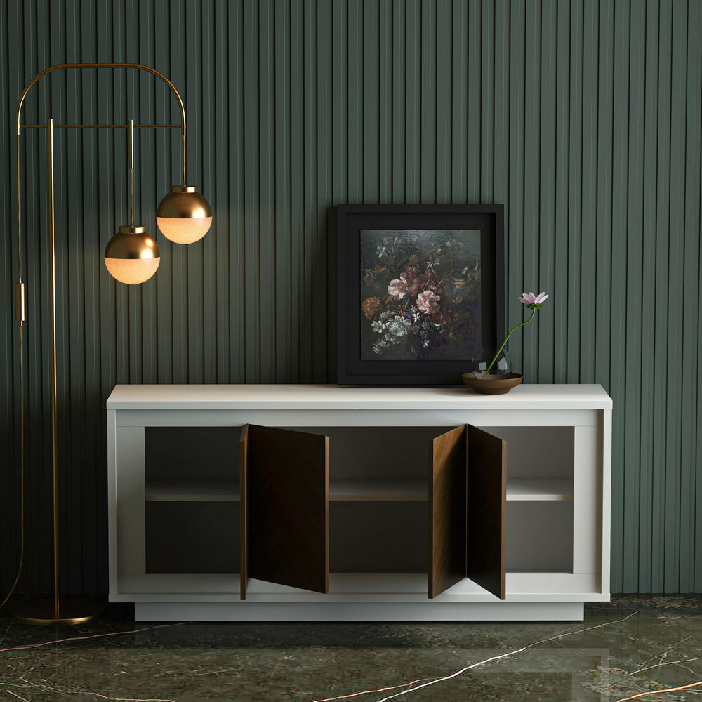 Paraggi Sideboard - White & Mahogany - image 4