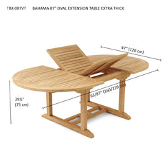 Bahama 87" Oval Extension Table Extra Thick Wood - image 4